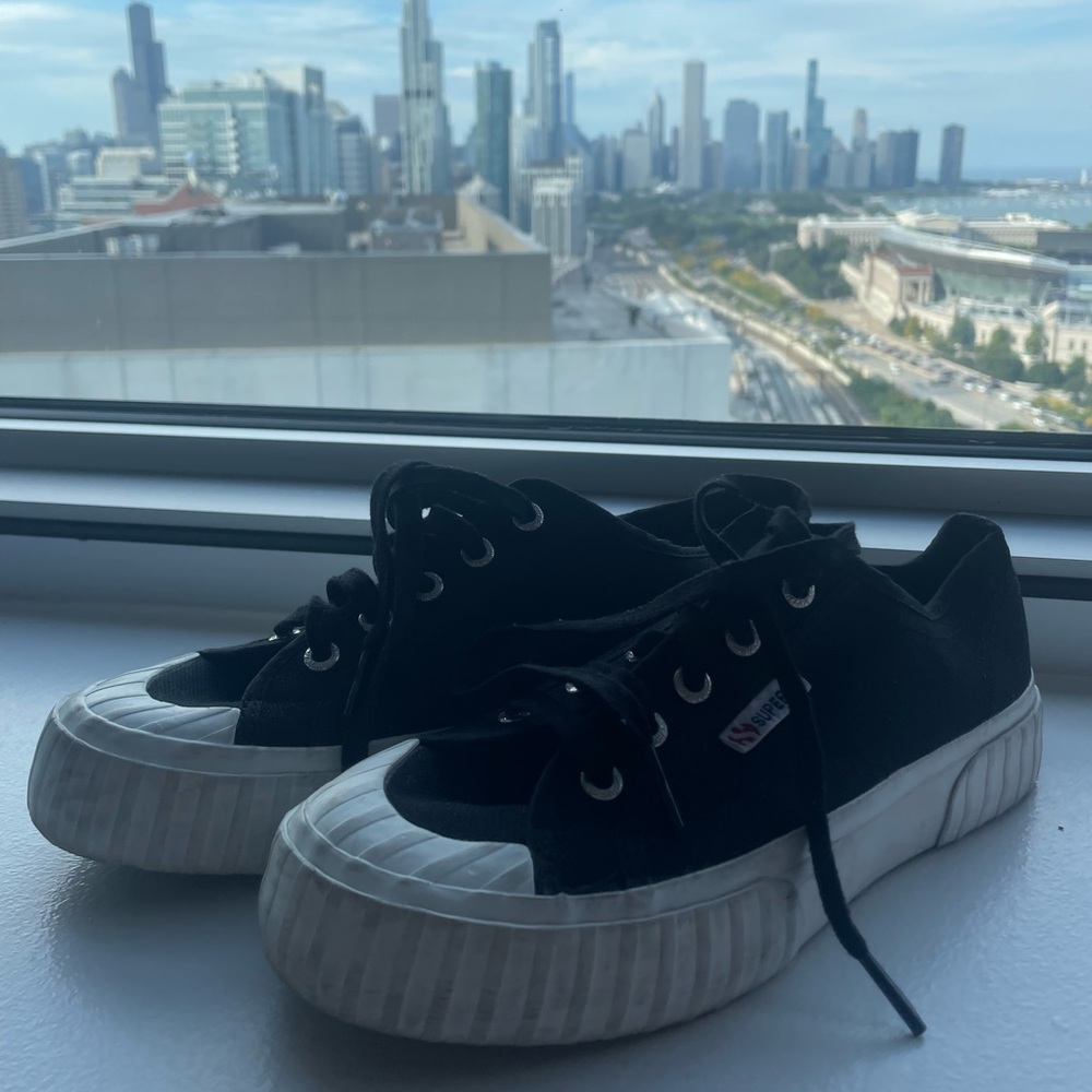 Superga black and white shoes